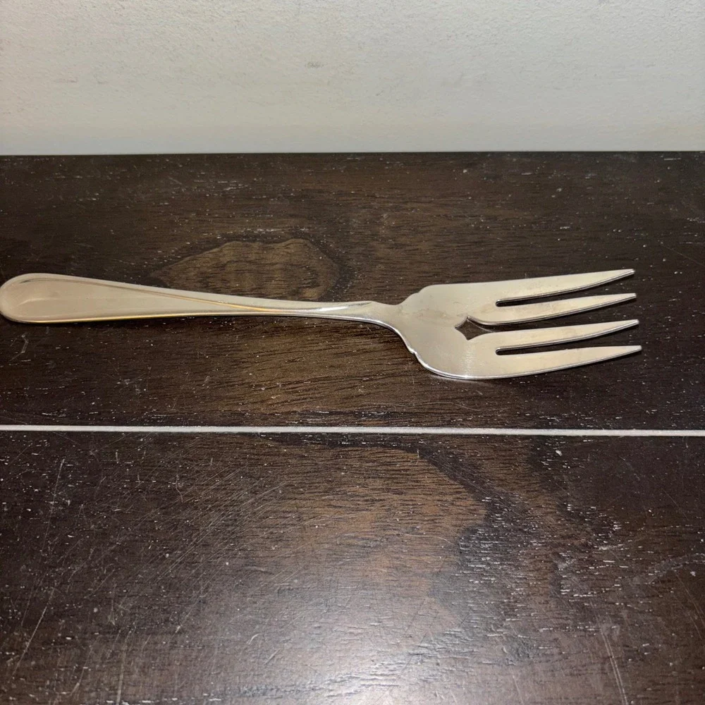 Vintage Oneida | Silver Plated Serving Fork | Twisted‎ Handle | Diamond Cutout